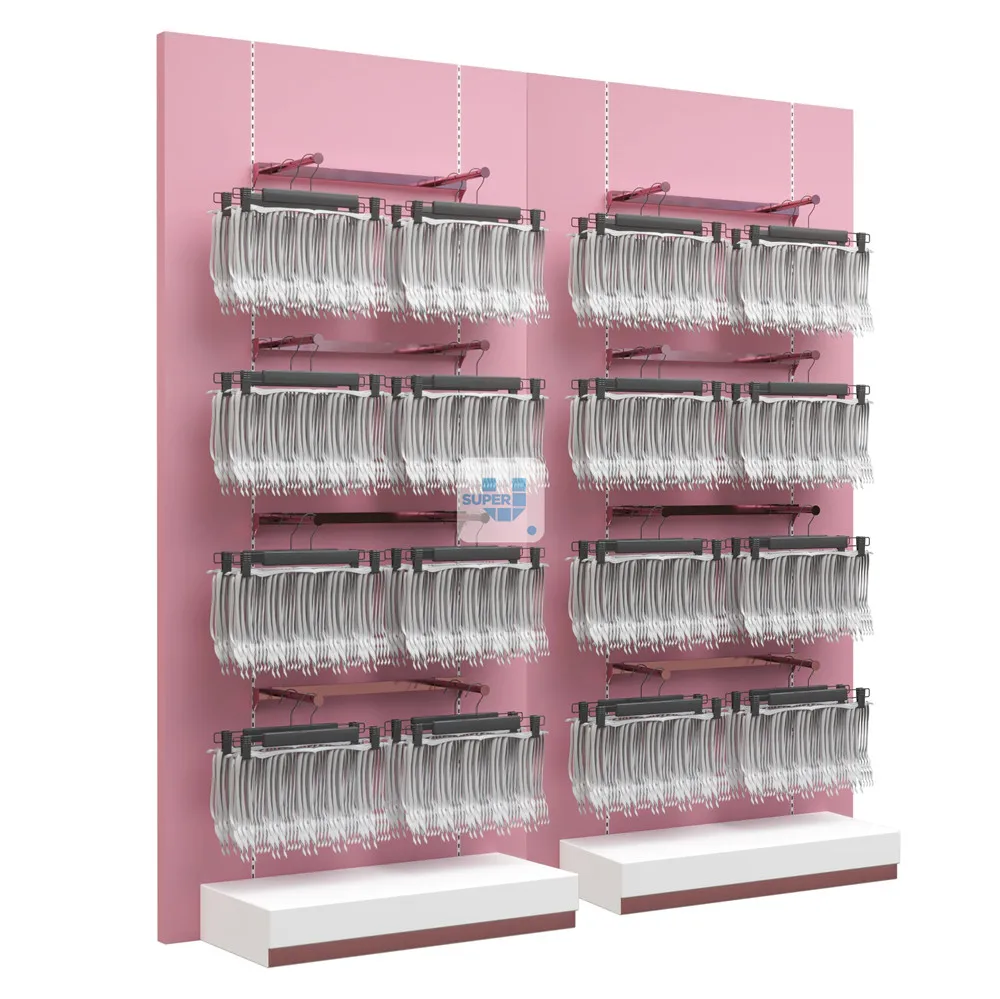 Custom Bottom Storage Hair Salon Wall Display Adjustable Glass Pink Stainless Steel Frame Shelf Mannequin Wig Display Shelf