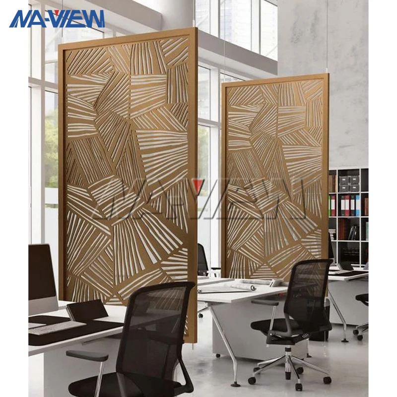 Modern Design Decorative Perforated Screen Laser-Cut Metal Office and Hotel Wall Curtain Screen