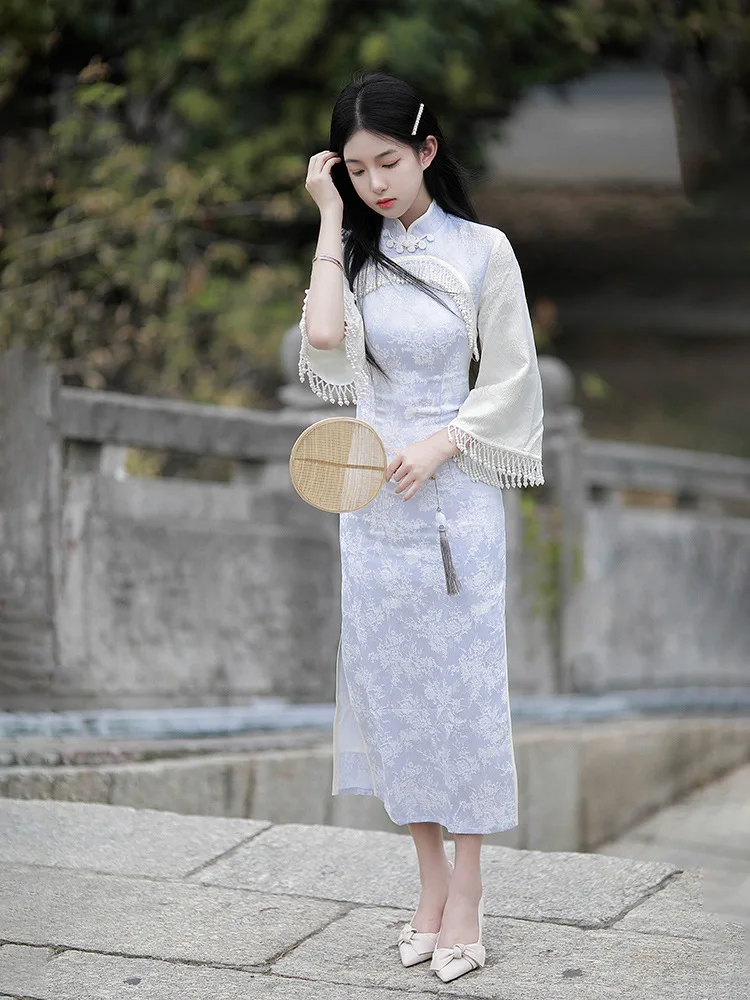 Summer hot sell slim fit vintage merah chinese traditional embroidered dresses chinese traditional dress qipao