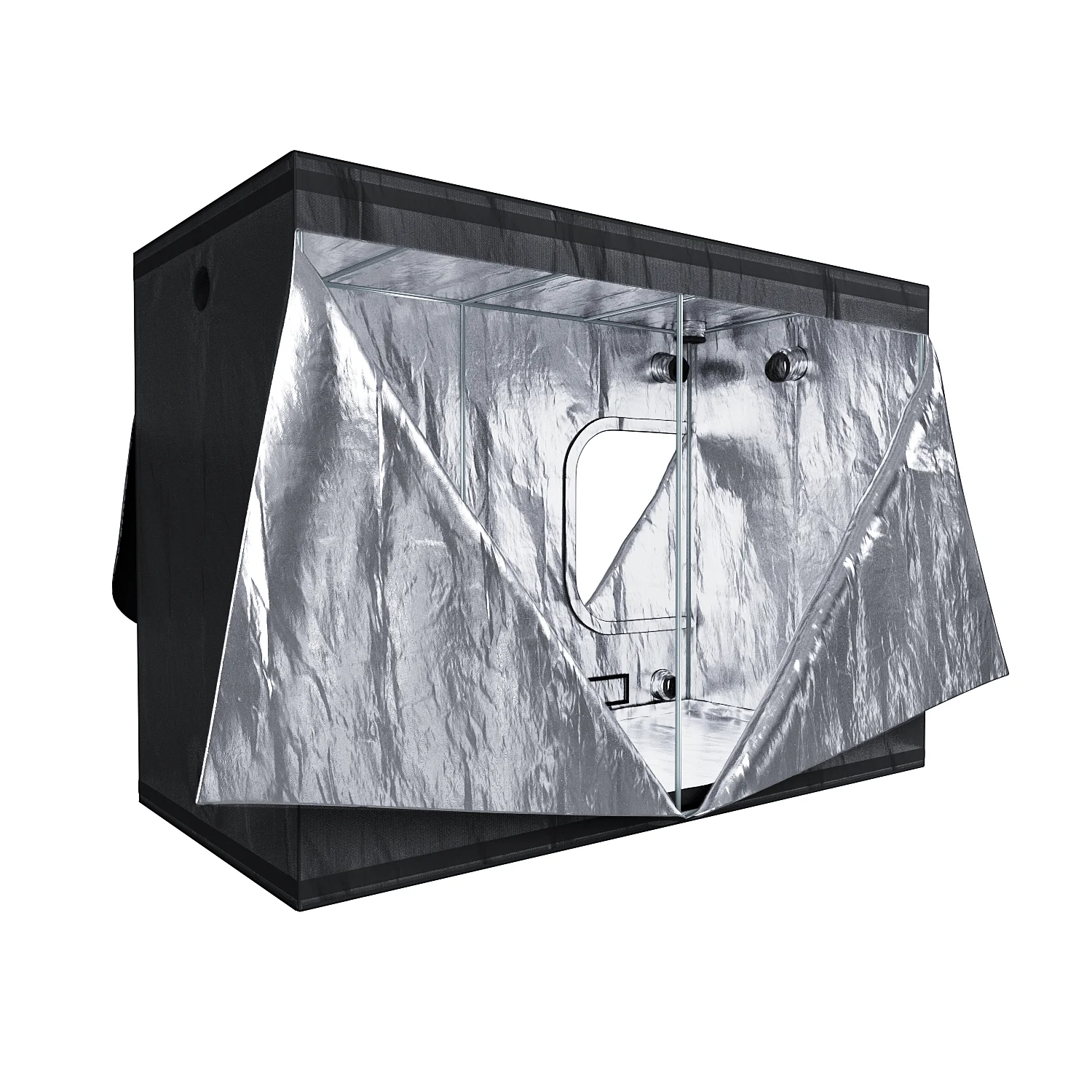 8x4ft 96x48x80inch 240*120*200cm Mylar Hydroponic Grow Tent with Observation Window and Floor Tray for Indoor Plant Growing
