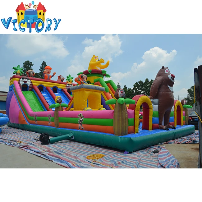 Kids favorite Boonie Bears theme inflatable funcity/bounce house commercial inflatable amusement park/inflatable bouncing castle
