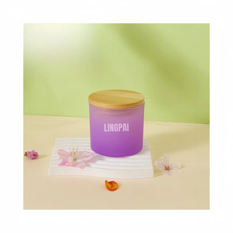 Fresh color high-quality glass candle container for candle making, custom recyclable transparent luxury glass candle jar