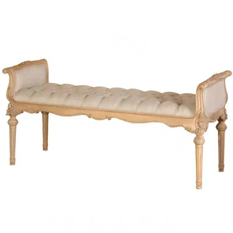 Custom furniture european-style bedroom solid wood carving antique bed stool for stool