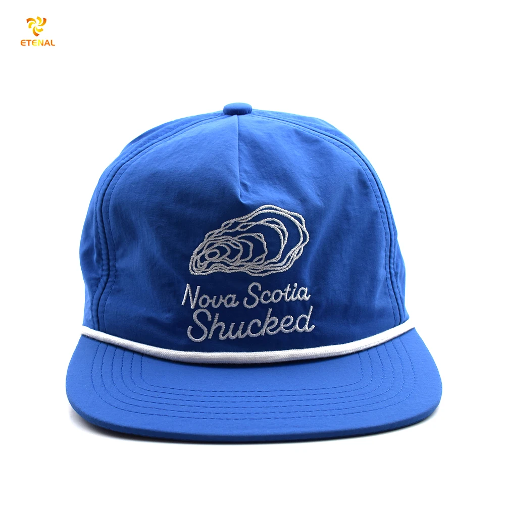 Wholesale five panel Breathable Lightweight Nylon hat Waterproof quick dry cap custom unstructured 5 Panel Snapback Cap Hats