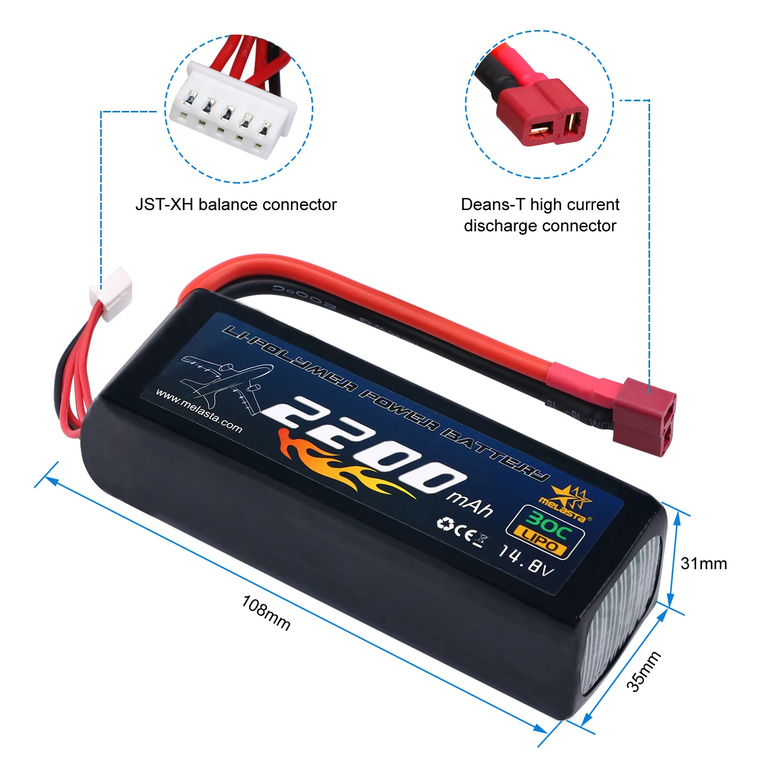 Высокая скорость 14 8 В 4s 2200 мАч 30c длительный срок службы Rc Lipo Аккумулятор для хобби беспилотный автомобиль с разъемом Deans -T