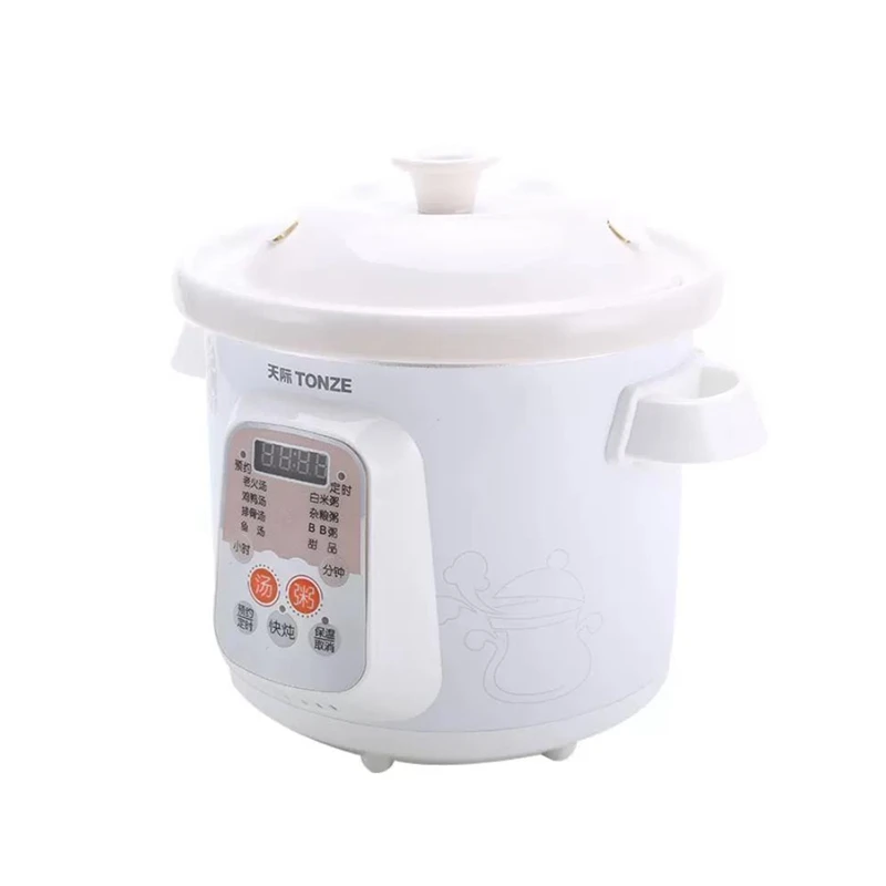 Tonze  Electric home kitchen pot cookers appliance low temperature white ceramic slow cooker with ceramic liner stew crock pot