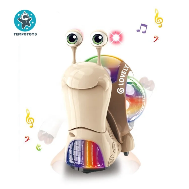Tempo Toys New Arrival Lights & Music Projection Flash Electric Snail Plastic Kids Toys