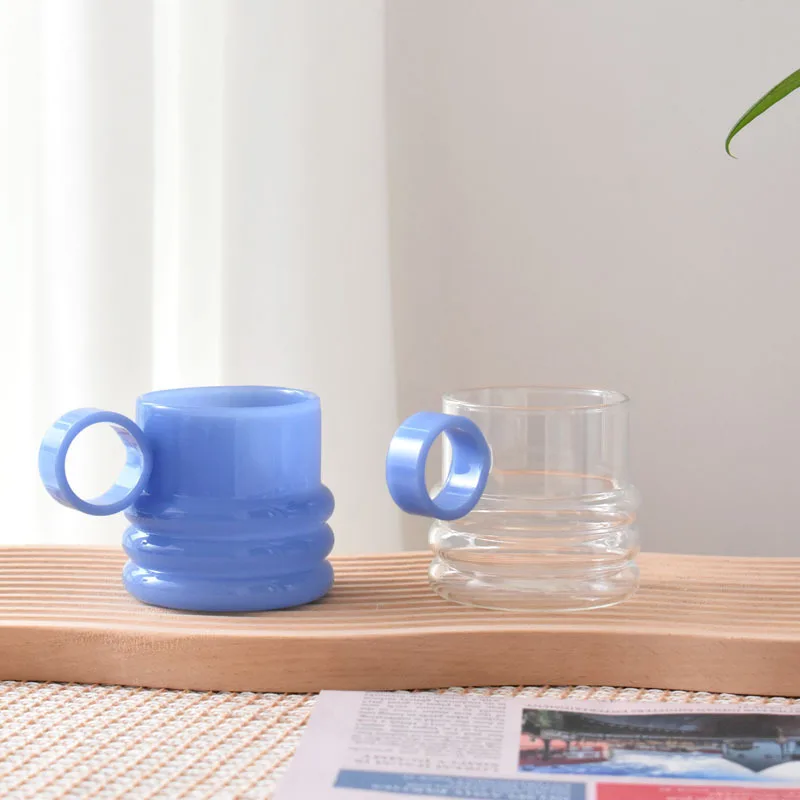 Color matching color matching stripe glass home high borosilicate creative personality juice coffee flower tea cup