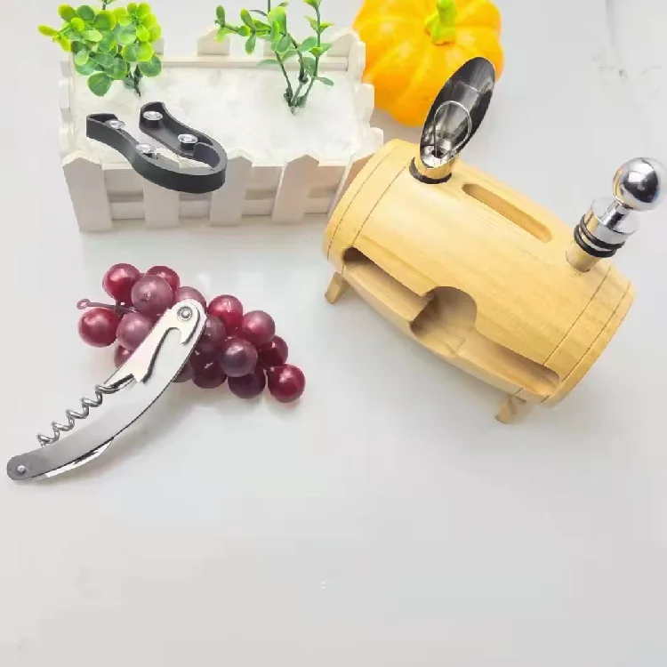 New Exploding Fire Wine Barrel Kit Waist Barrel Kit Home Paper Cutter Wine Corks Corkscrew Seahorse Knife