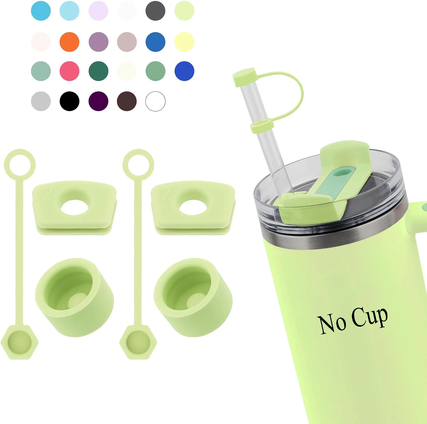 6PCS Silicone Spill Proof Stopper Stanley Cup Accessories 2.0 Straws Plug Tips Cap Tumbler Straw Cover for Stanley Cups