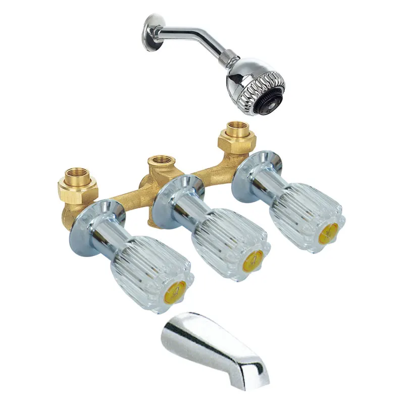 3 HANDLE TUB & SHOWER FAUCET WITH VALVE SOUTH AMERICAN MARKET