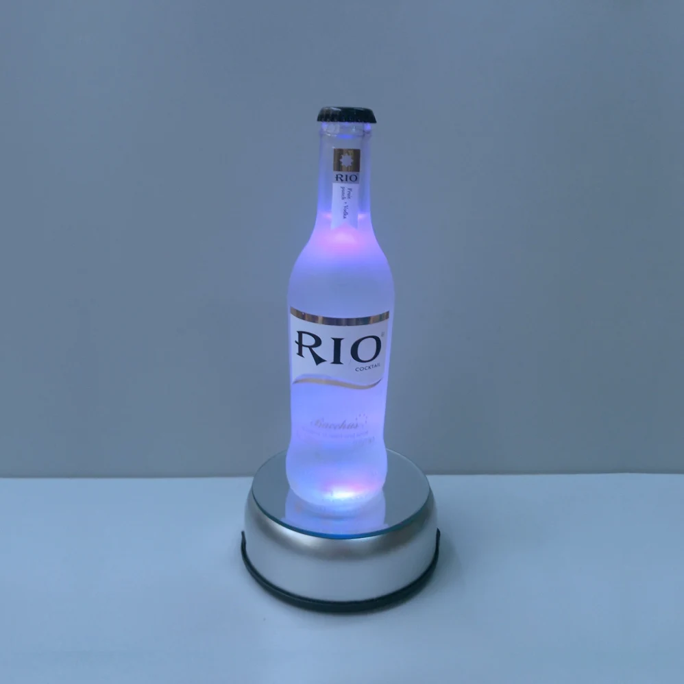 Super white lights rotating mirror plastic led light base bottle glorifiers displaying