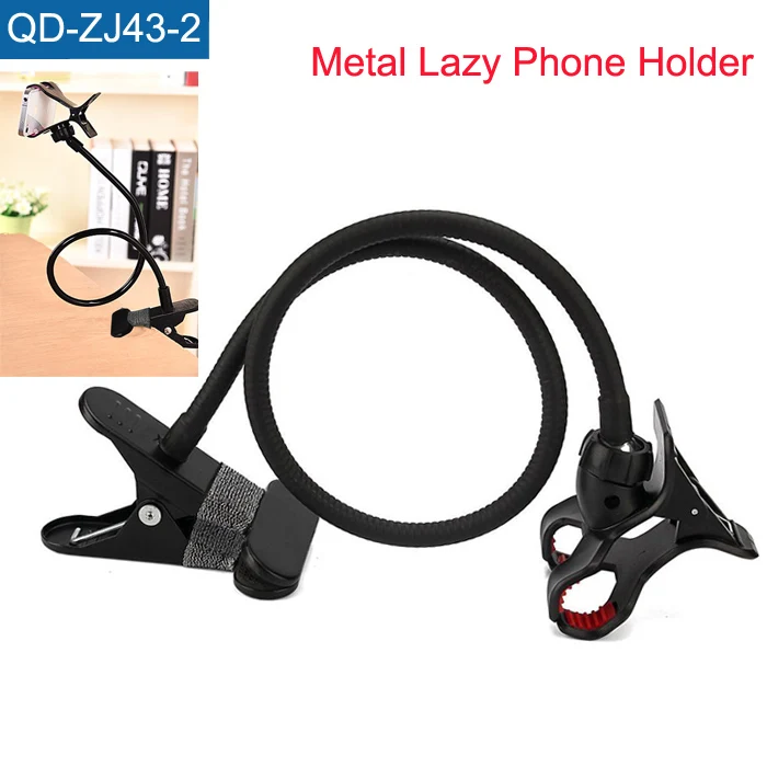 Durable Metal Gooseneck Phone Clamp Holder Practical Mobile Stand Lazy Cell Phone Bracket for Wide Range