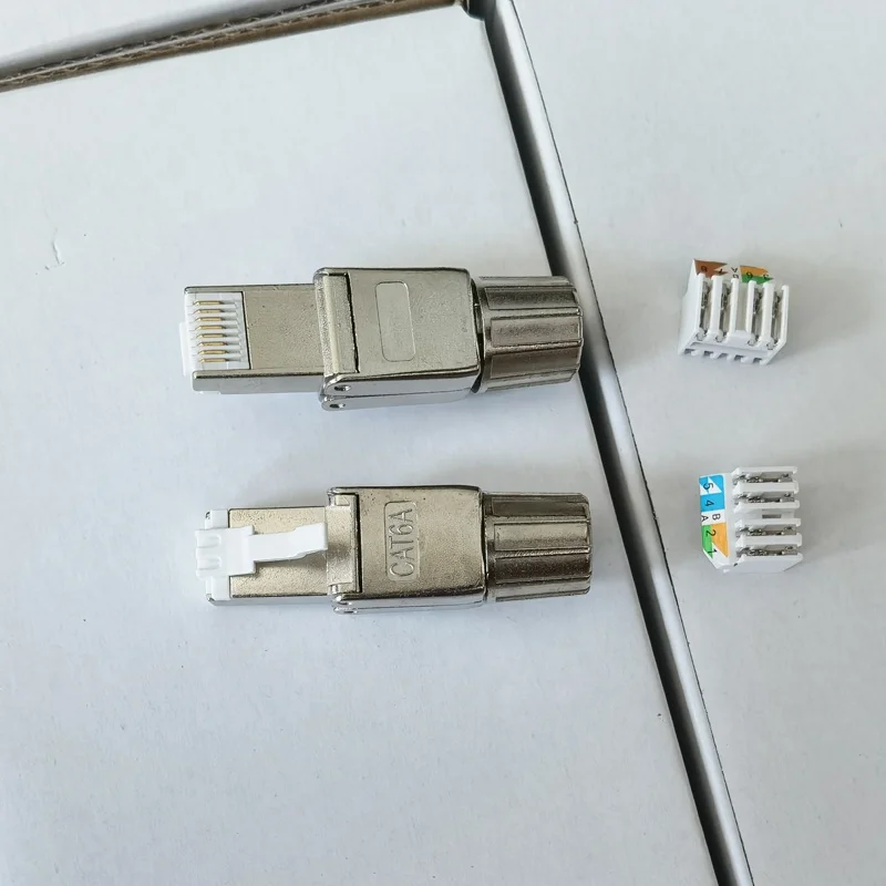 Разъем cat.6A STP RJ45 8p8c без инструментов штекер разъем cat6A полевое соединение модульная штепсельная вилка оптовая