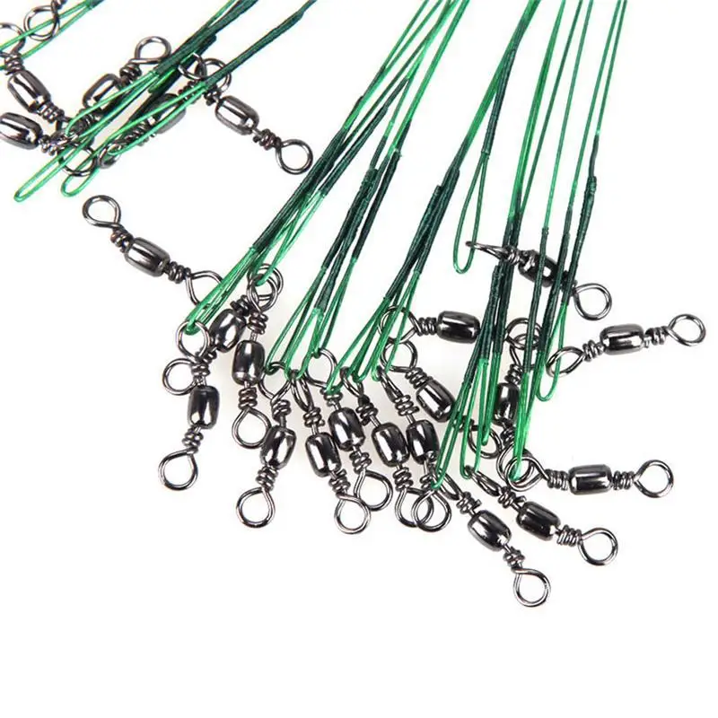 60pcs/72pcs/100pcs Anti Bite Steel Fishing Line Steel Wire Leader With Swivel Fishing Accessory Lead Core Fishing Wire