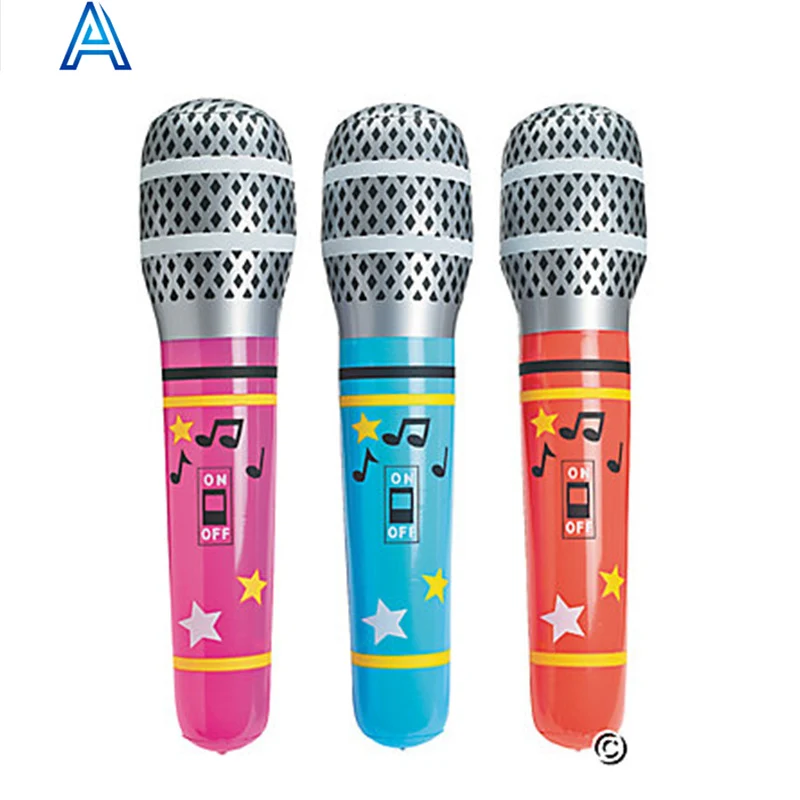 Music party decoration celebration PVC inflatable microphone toy for air blow microphone model customizable