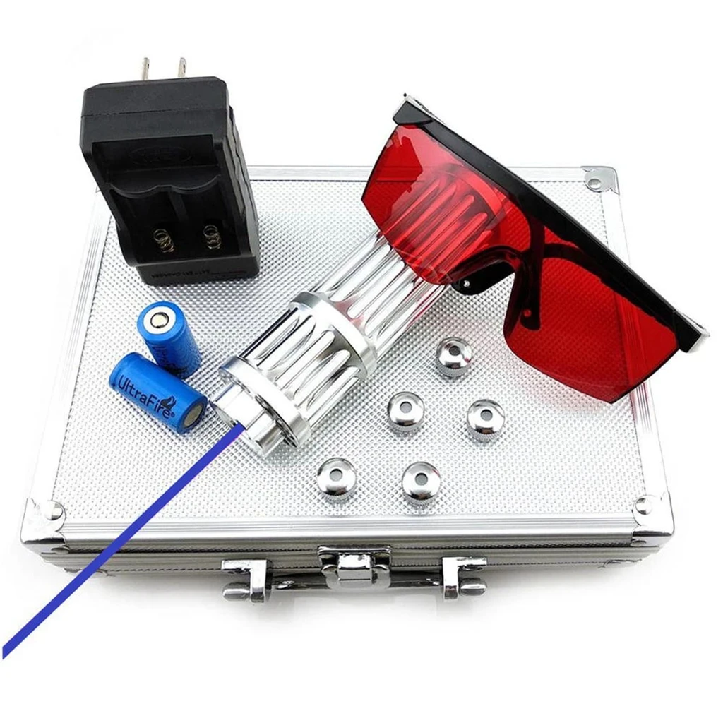 Whole Set High Power 5 in1 Long Distance Burning 450nm 1600mw 3000mw 5000mw Blue Laser Pointer With Battery Charger