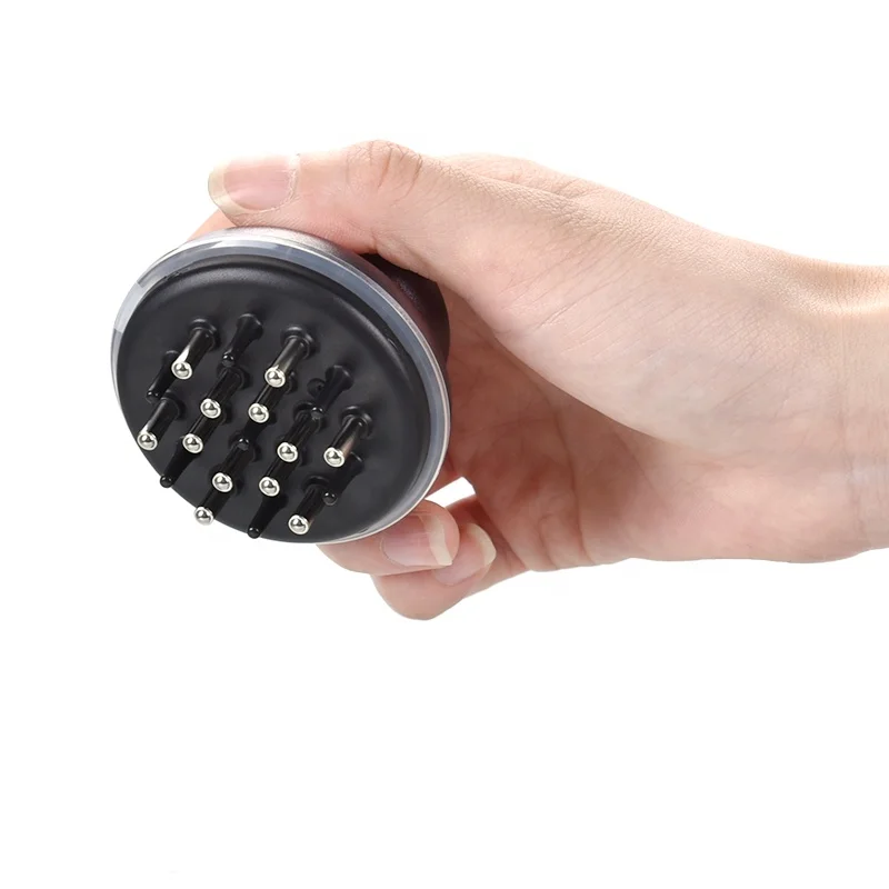 Частная марка нержавеющая сталь ручной мини-жидкого лекарства для импорта кожи головы массажной расчески для волос