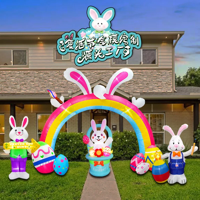 Easter inflatable egg rabbit air model Easter rabbit inflatable outdoor venue layout props