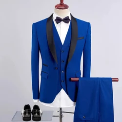 Деловой костюм из 3 предметов, брючный костюм на заказ для мужчин, свадебные костюмы, облегающие мужские костюмы из 3 предметов, комплект для мужчин