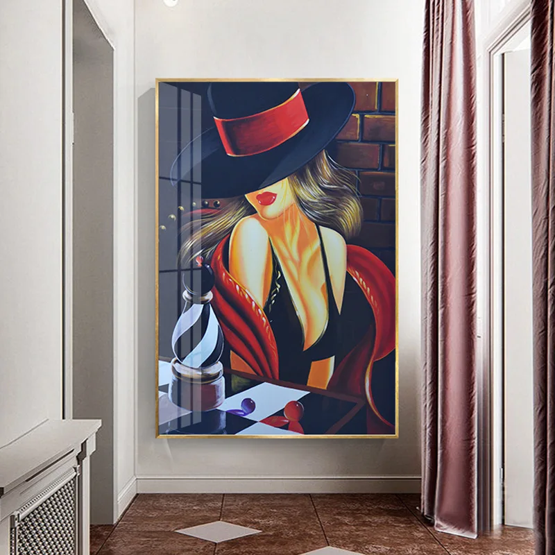 Wholesale KTV painting poster for night club hotel living room porch hanging painting crystal porcelain mural