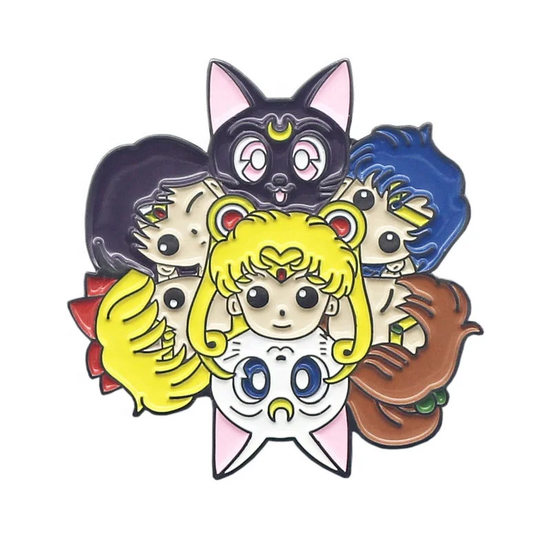 Custom High Quality Soft Enamel Cartoon Pins Sailor Moon Pins Metal Enamel Pin Anime