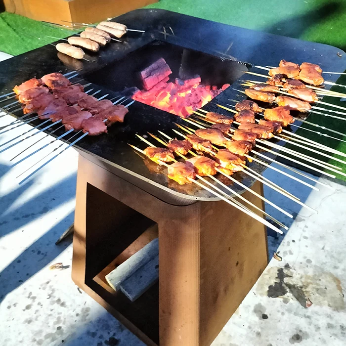 Garden Metal Charcoal Barbecue Grills Fire Pit Bowls Camping Outdoor Barbecue Corten Steel Balcony BBQ Grill