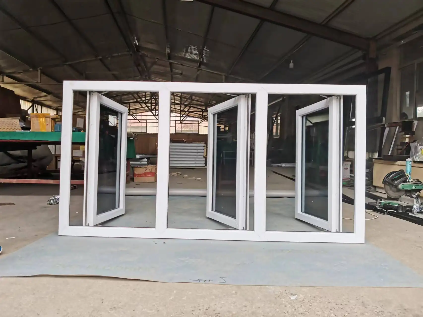 Factory price UPVC house doors windows 3 panel Double Tempered Glazed PVC casement windows