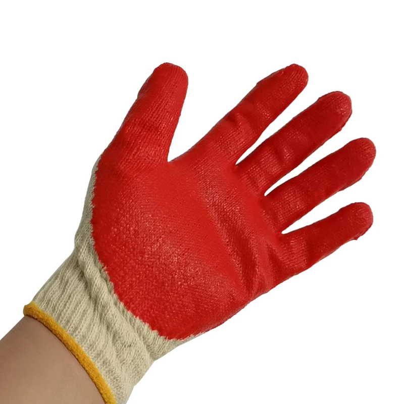 Wholesale Price Cotton Latex Coated Glove Industrial Hand Protective Work Safety Gloves For Construction