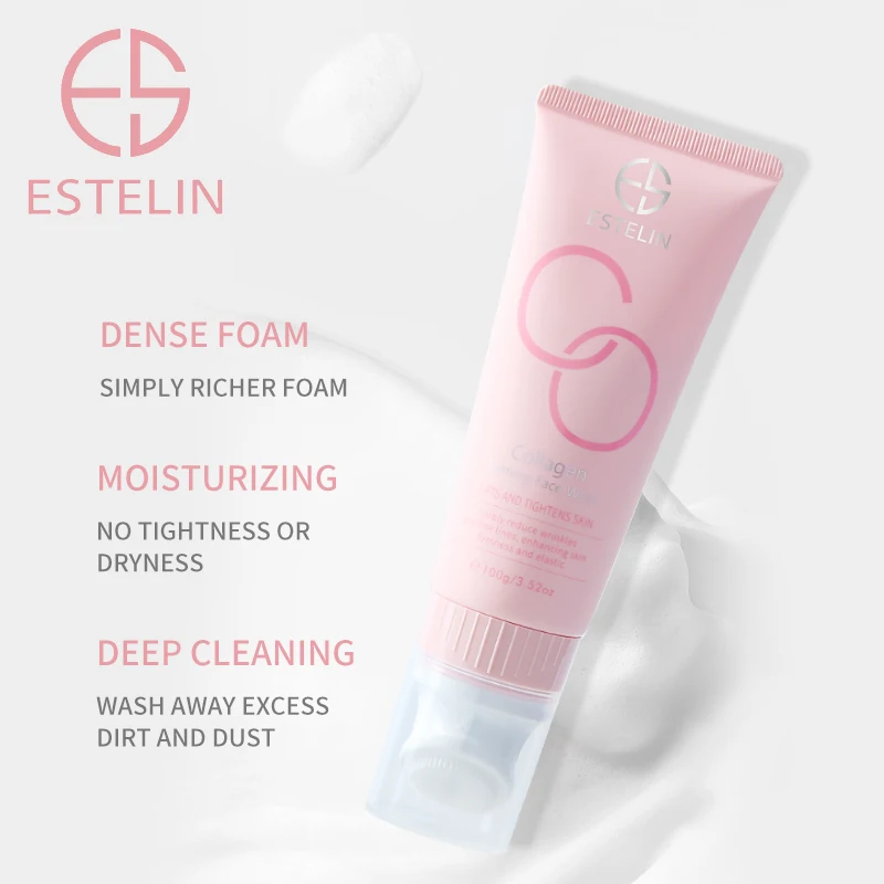 ESTELIN  Vitamin c Nicotinamide light spot Hyaluronic acid super hydrating Collagen firming cleanser