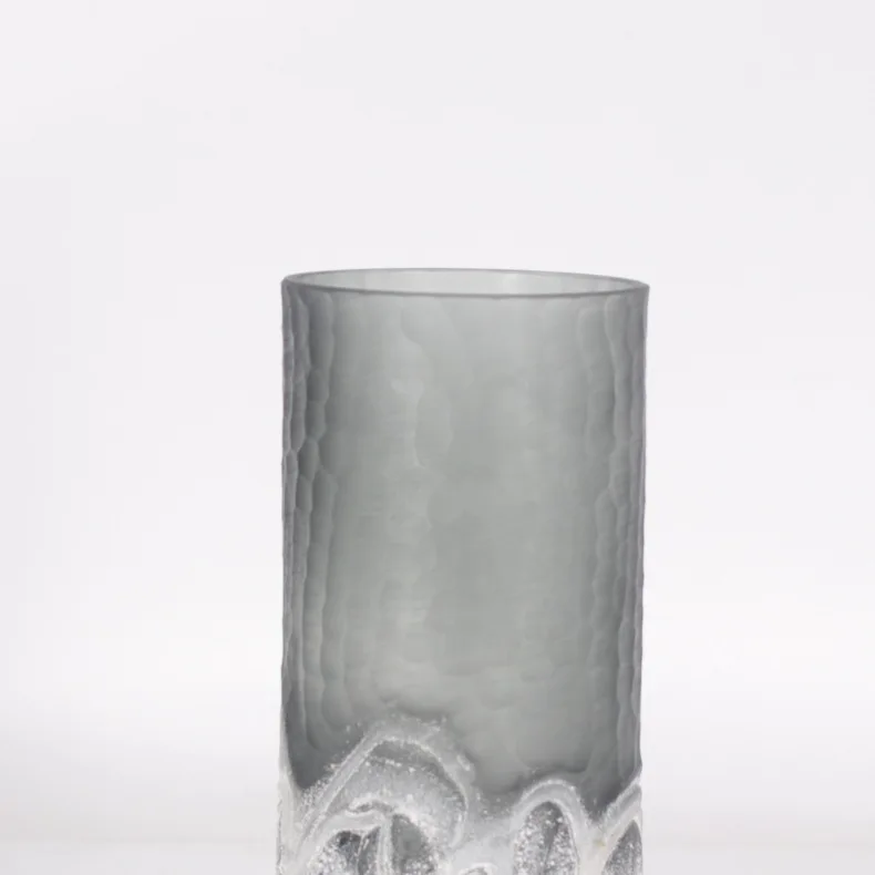 Modern Simple Light Different Size Cylinder Luxury Murano Glass Flower Casting Home Decor Vase For Home Decoration Living Room