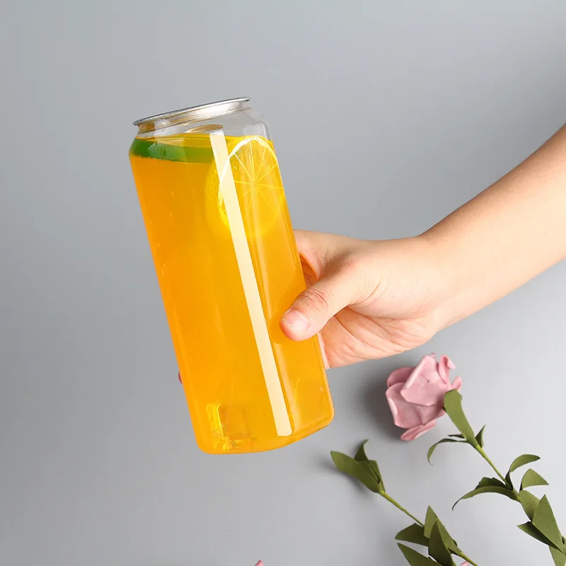 500ML Plastic Easy Open Can Plastic Bottle Plastic Packaging Jar Aluminium Pet Pop Can With Easy Open End With Sealing Machine