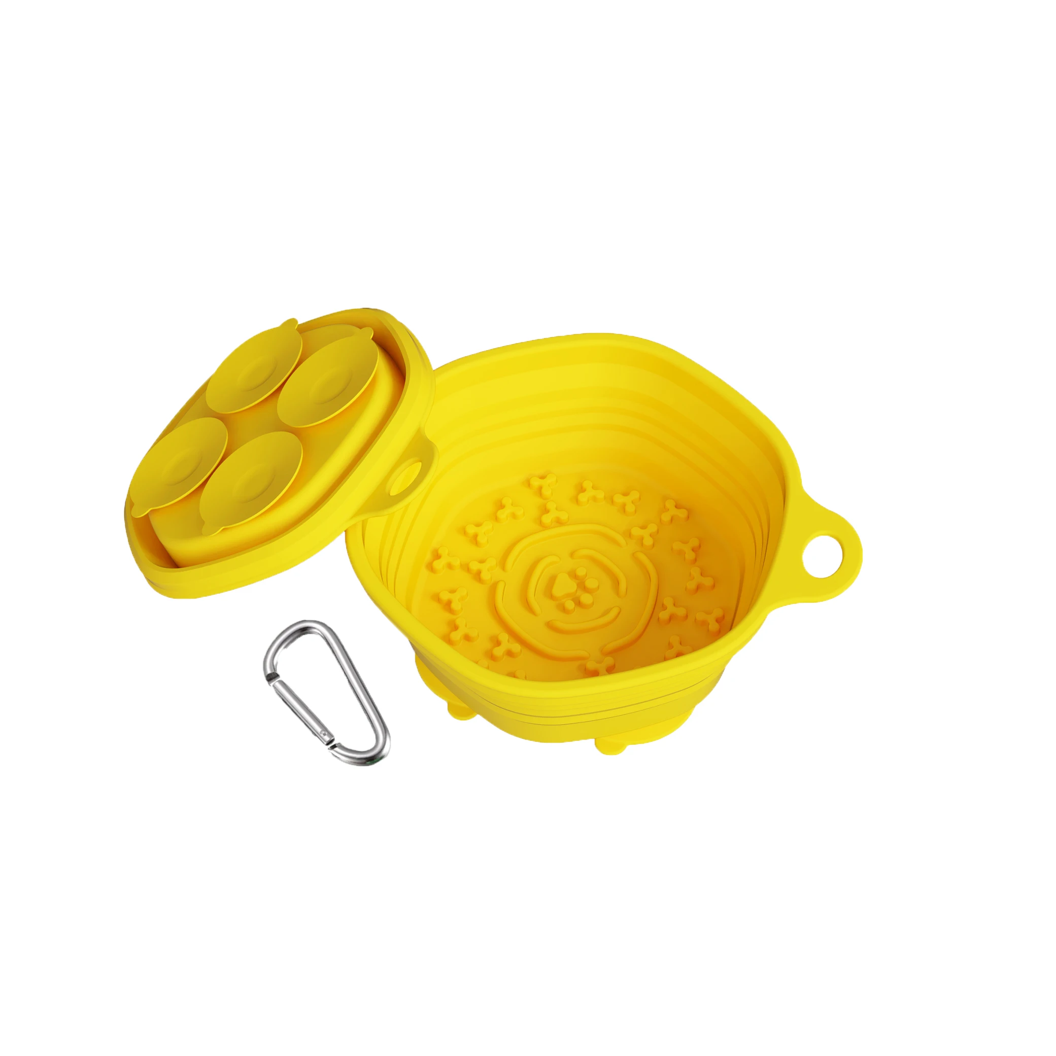 Collapsible dog bowl foldable pet peanut butter lick mat pet water bowl