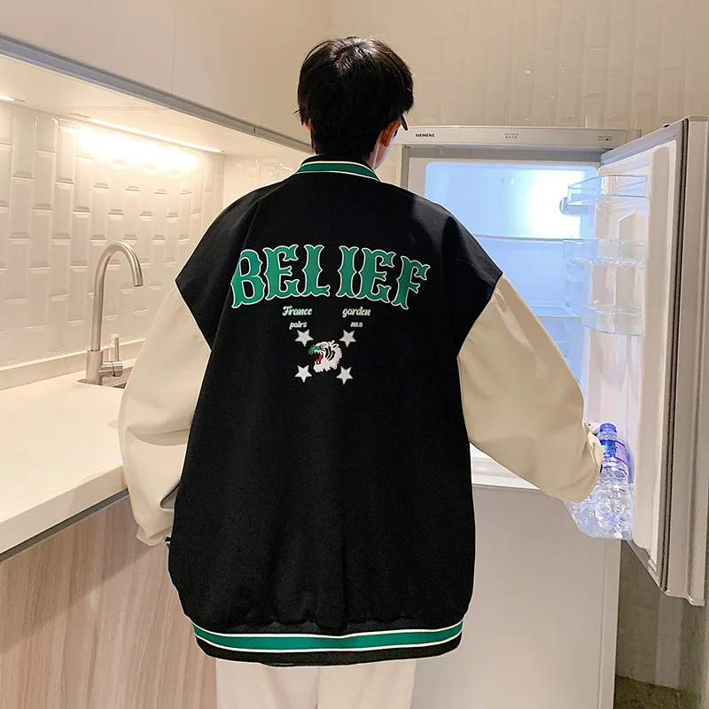 VDO Sport Ins Casual Versatile Loose Coat Couple Jacket Unisex Baseball Uniform  For Autumn