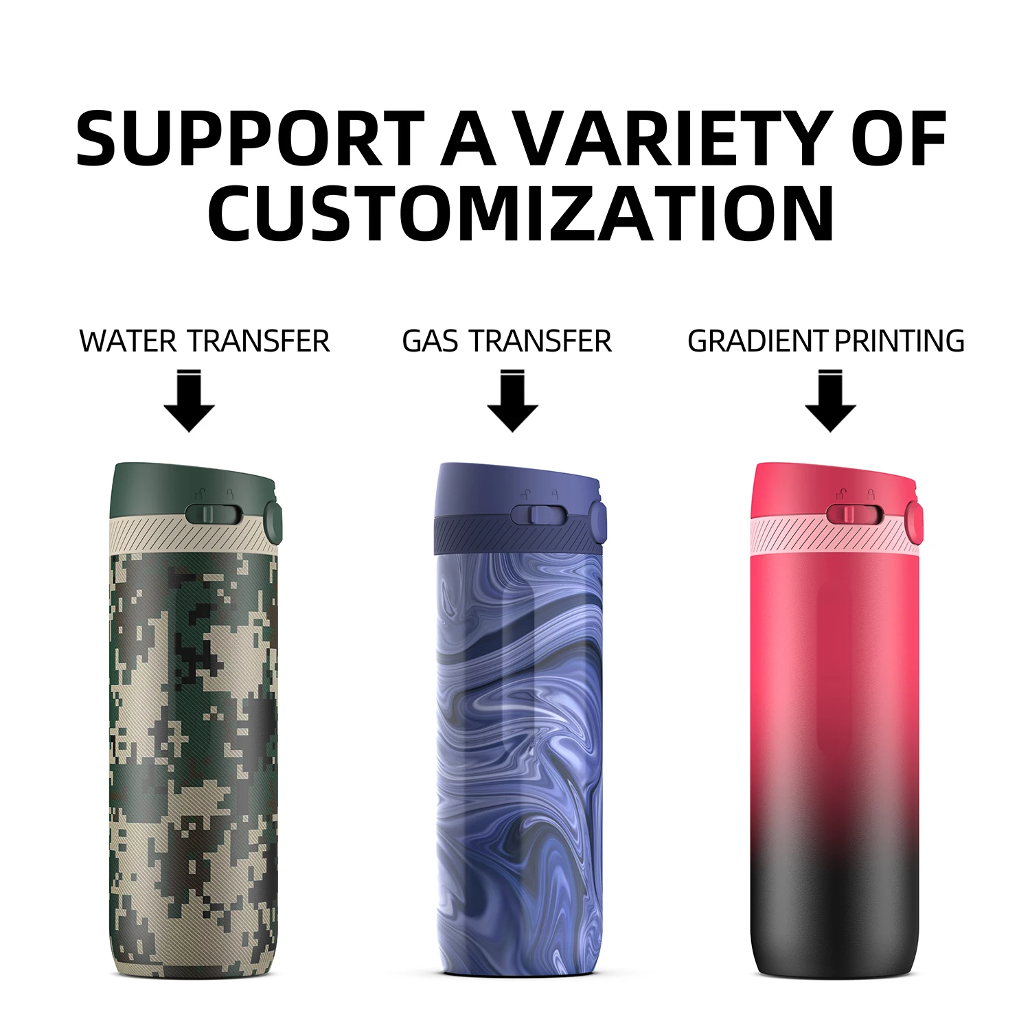 Insulated Stainless Steel Hot And Cold Girls Reusable Motivational Water Bottle Thermos Bottle Flask With Custom Logo