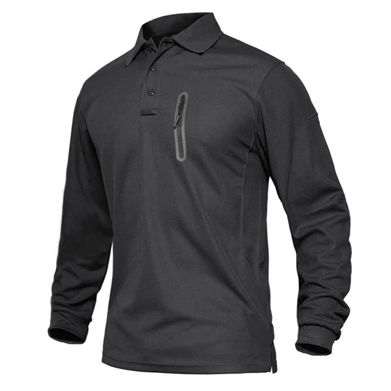 Breathable Polo T Shirt For Men Quick Dry Shirt Males Long Sleeve Golf Polo Camping Sports Shirt For Men
