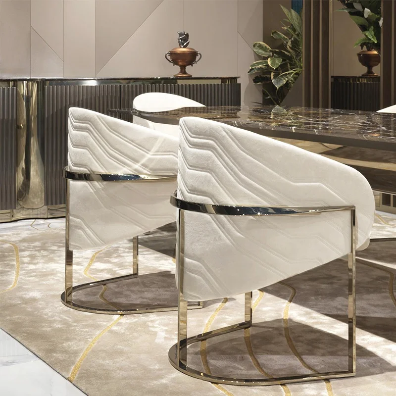 Luxury Hotel Restaurant Event Party White Leather Wedding Dining Room With 8 Chairs Banquet Dinning Table 4 Chairs Set Furniture
