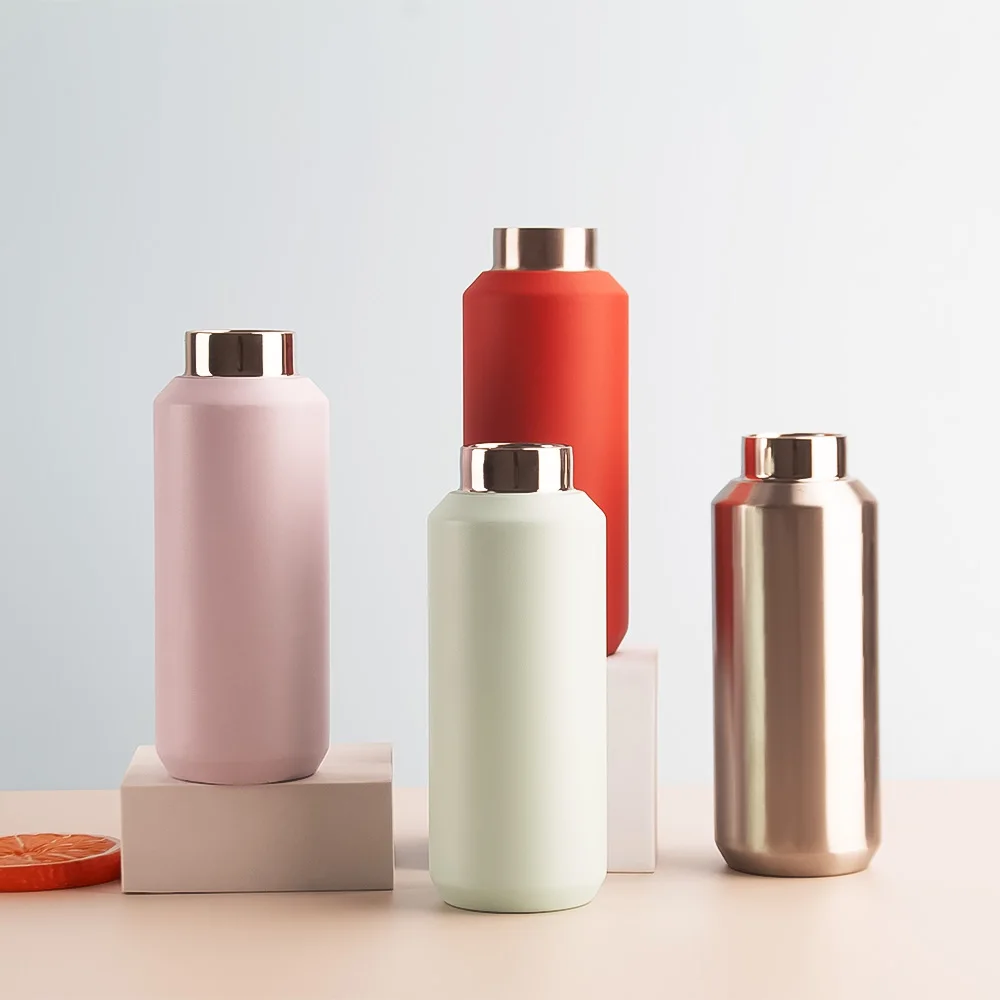 Eco Friendly Food Grade 304 Stainless Steel Thermos Stainless Steel Vacuum Flask Red Color Customized Logo with Lid