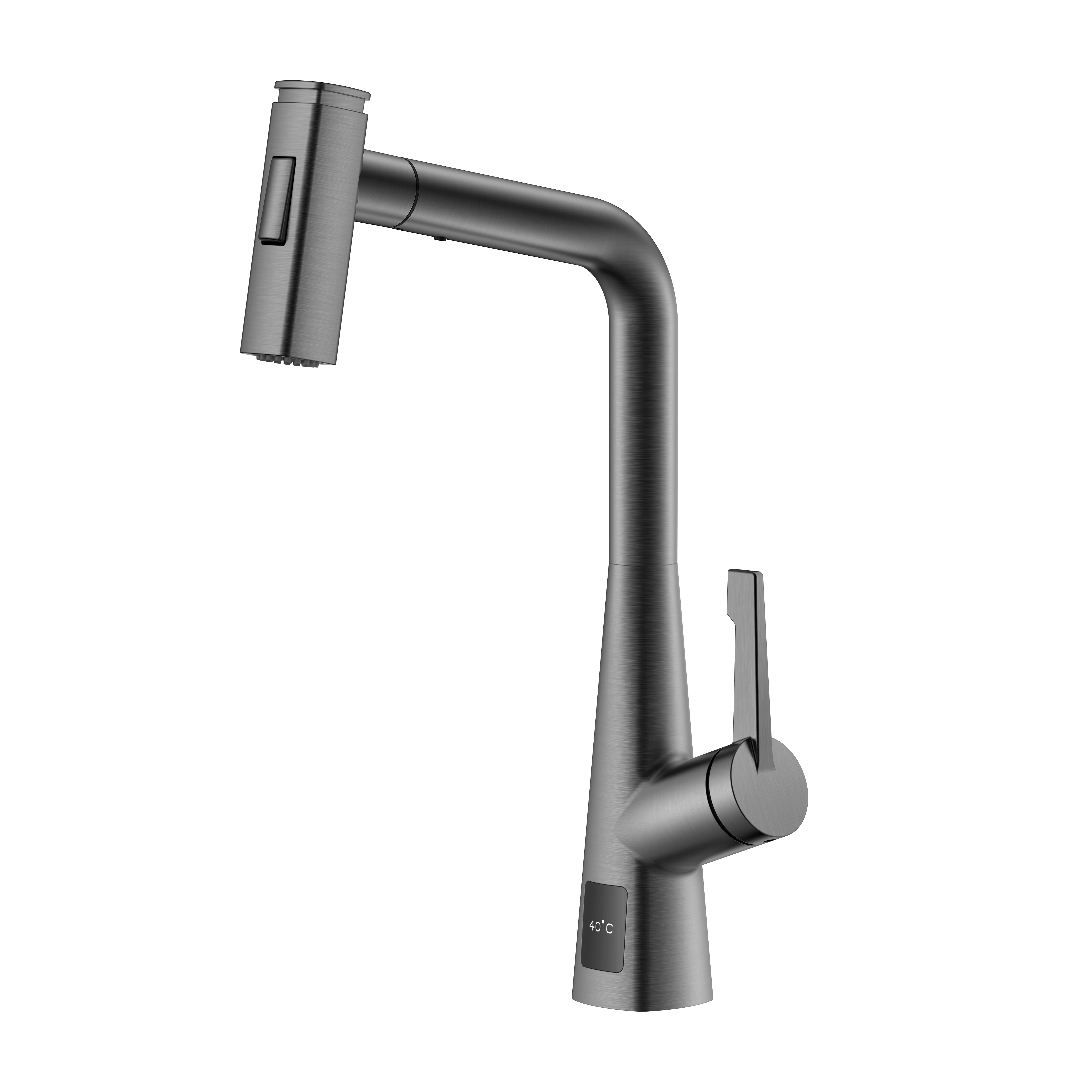 Factory Swan Tap Mixer 3 Way Gold Neck Water Saving 180 Degree Rotating Faucet With Temperature Digital Display