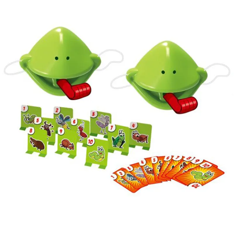 4+ age insect capture wagging lick cards board game quick tongue frog toy for 2 player