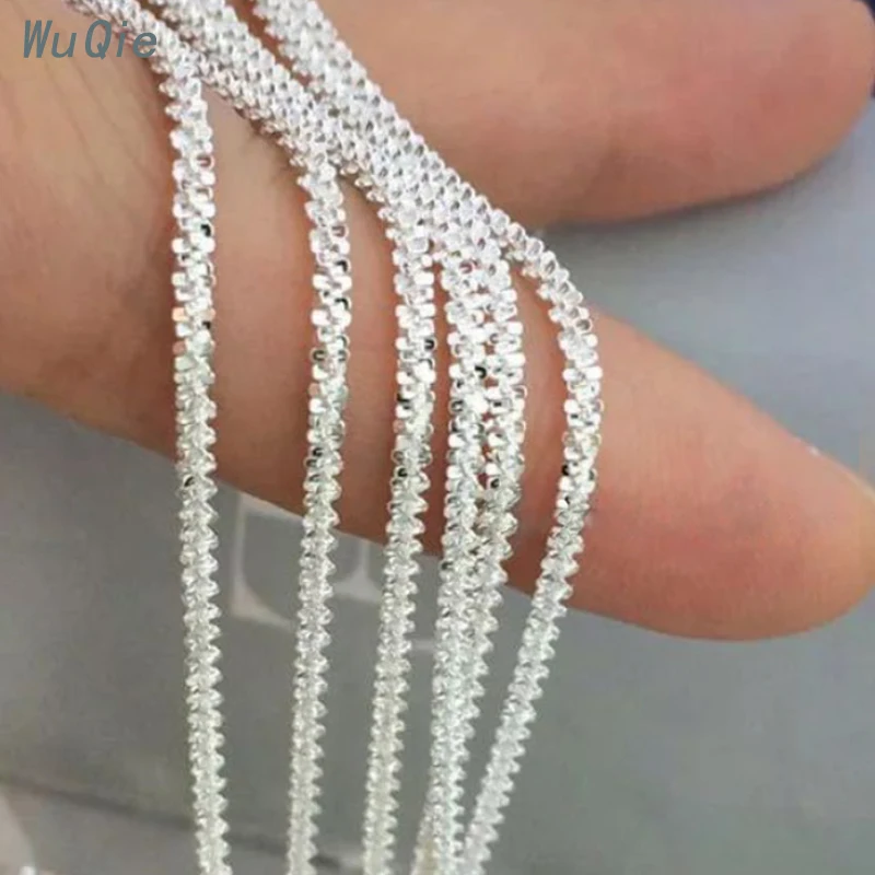 Серебряная цепочка Wuqie 925 пробы доступна для женщин и мужчин индивидуальное ожерелье ювелирные изделия сверкающие итальянские цепи