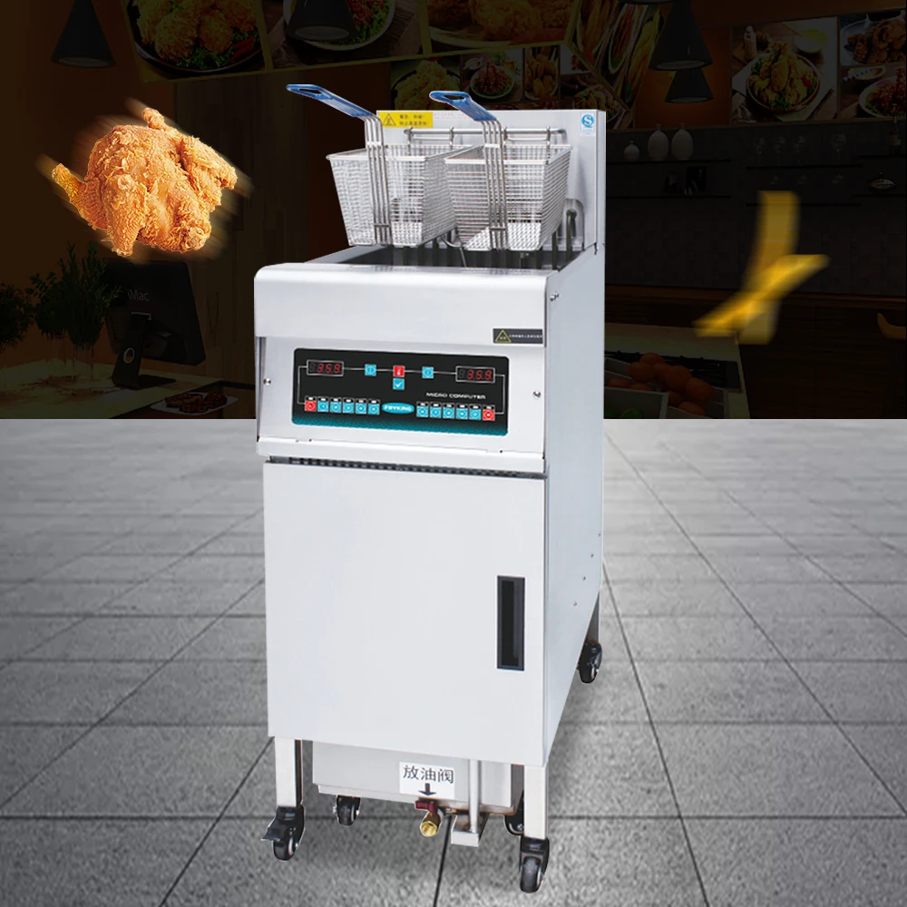 Factory Supply Electric Commercial Potato Deep Fryer Stainless Steel Oil Fryer With Oil Filter Truck