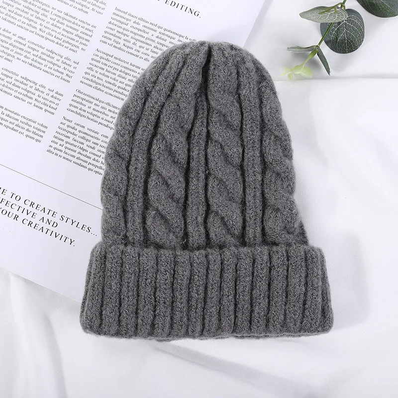 Custom Logo Beanie Hat Japanese Warm Wool Cap High Quality Winter Hats Wholesale Korean new Knitted Cap Fashion Pullover Hats