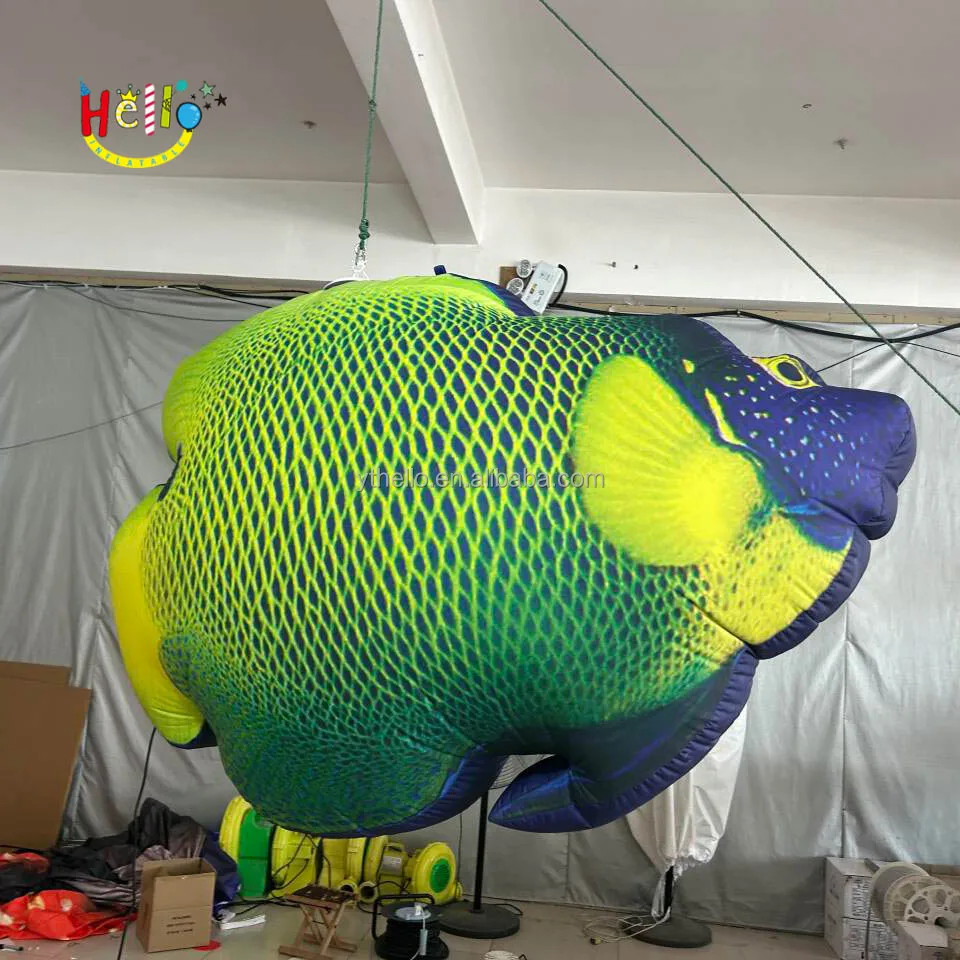 Hot Sale Giant Hanging Inflatable Fish Tropical Inflatable Fish Model For Advertising