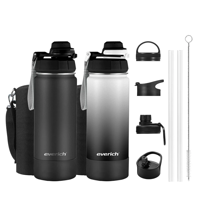 EVERICH 18 oz  Stainless Steel Insulated Double Wall Vacuum Leak Proof Wide Mouth Water Flask Metal Thermo Canteen Mug Bottle