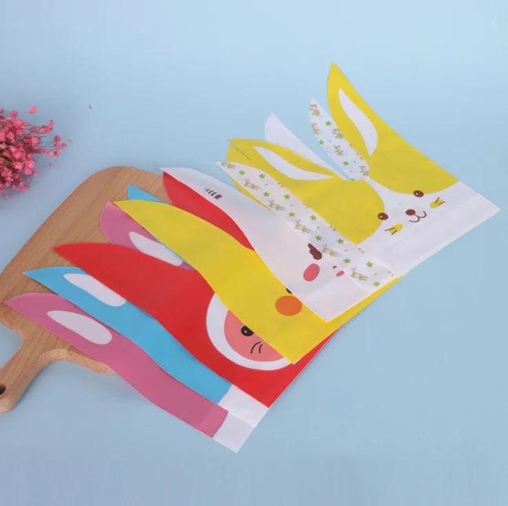 Factory Direct Sell Cartoon Lovely Rabbit Ear Snack Gift Cookie Biscuit For Wedding Candy Plastic Packaging Bag