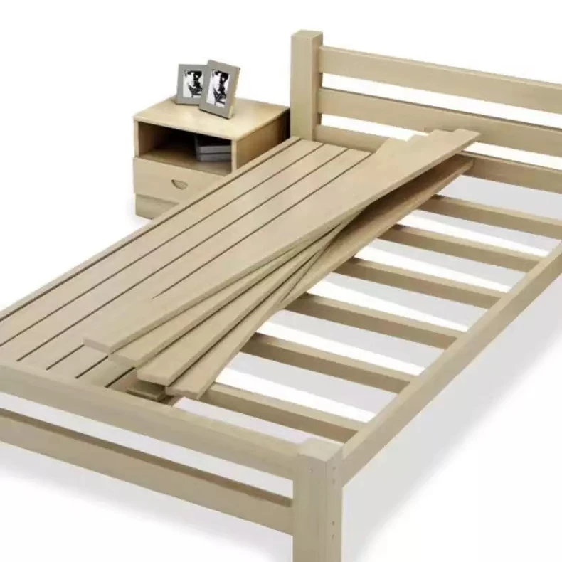 Adult simple Pine Wood Double Bed luxury classic promotion solid wood bed design