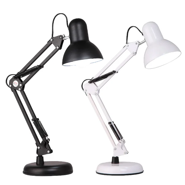 Table Lamp Super Quality LED Folding Metal Desk Lamp Clip on Light Clamp Long Arm Dimming Desk Table Lamp 3 Colors For Living Ro
