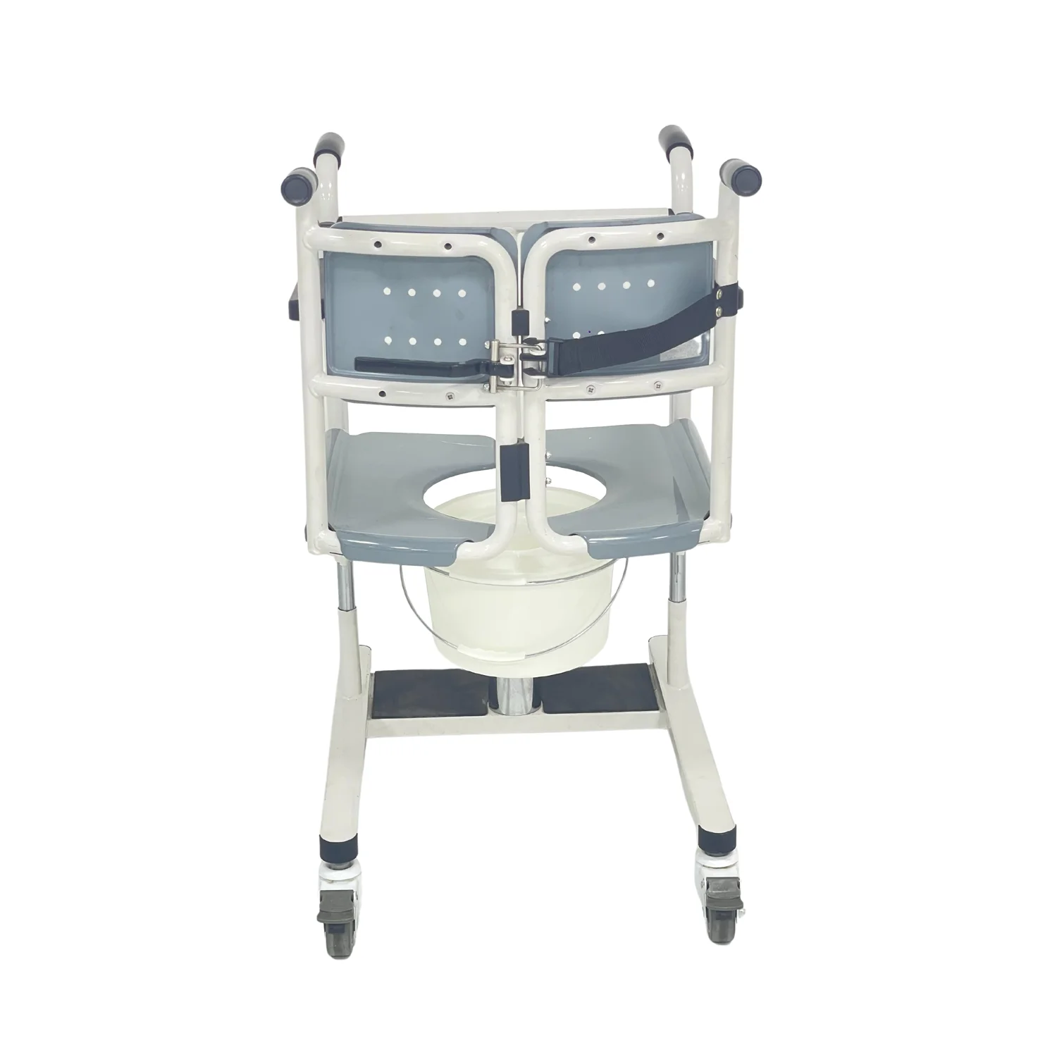 Bliss Medical Adjustable foldable Steel commode chair with wheels for patient and old people