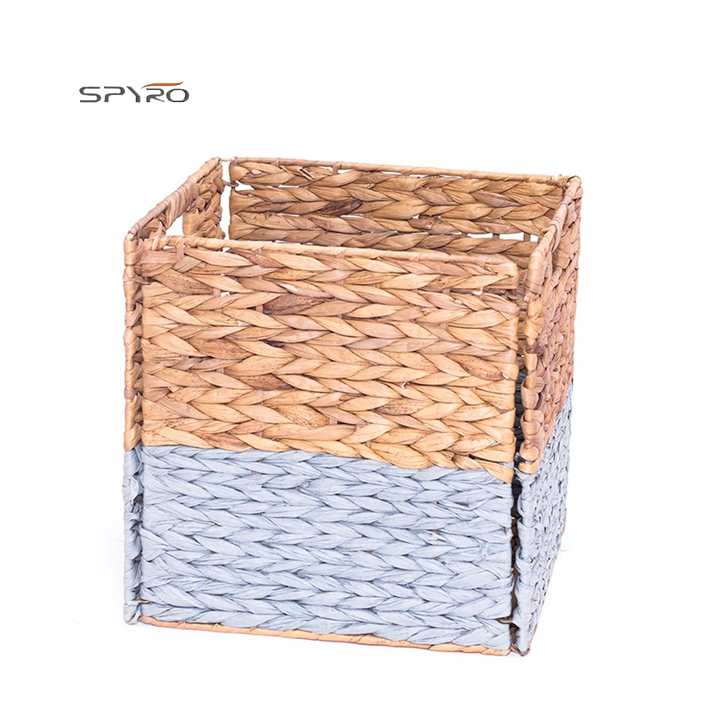 Cheap price wicker woven water hyacinth storage basket diaper caddy organizer for baby